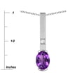thumbnail image 4 of Star K � Oval 8x6mm Genuine Amethyst Bar Pendant Necklace, 4 of 9
