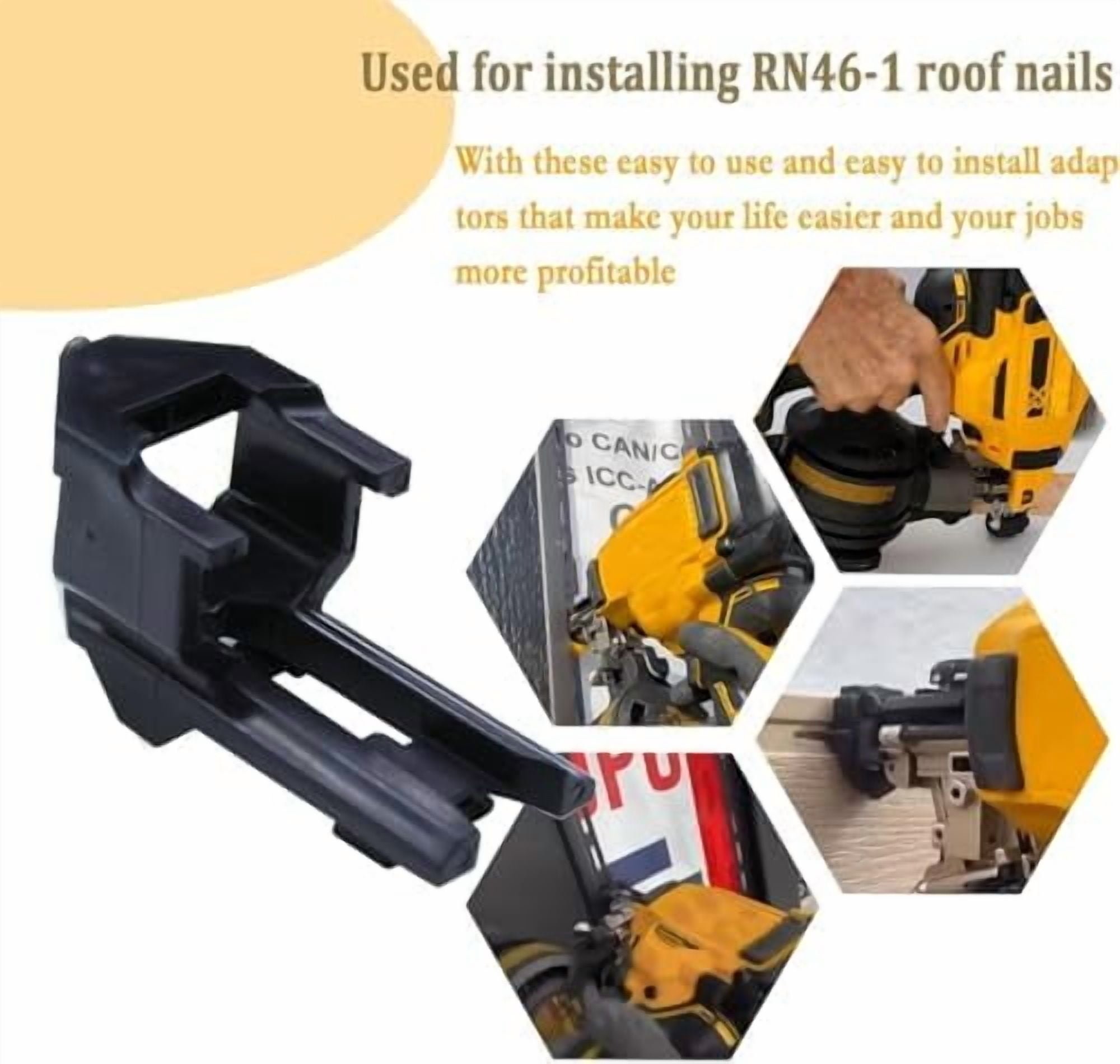 Upgraded Vinyl Siding Adaptor Tip (4-Pack, A&B Styles) – Replacement for Dewalt 20V Cordless Roofing Nailer (DCN45RN/DCN45RND1/DCN45RNB) (Tools & Hardware Other)