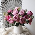 thumbnail image 4 of Ramo de rosas de imitación con forma de peonía y mango pequeño para bodas en casa, 4 of 6