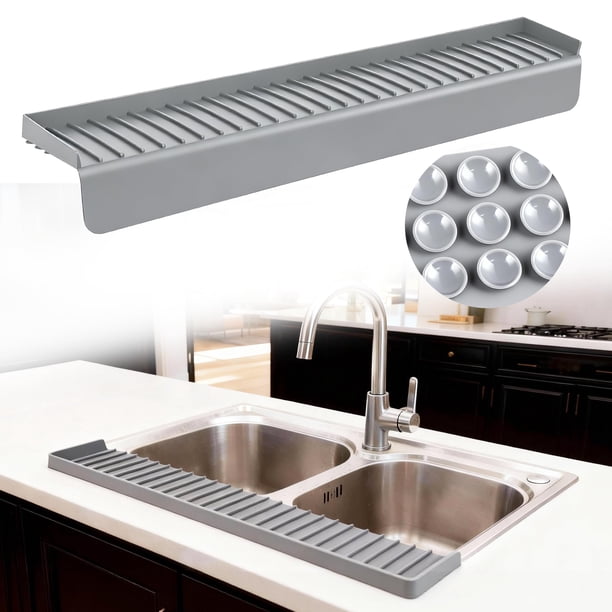 Protector de borde para fregadero Structoline 61 x 10 cm de silicona gris