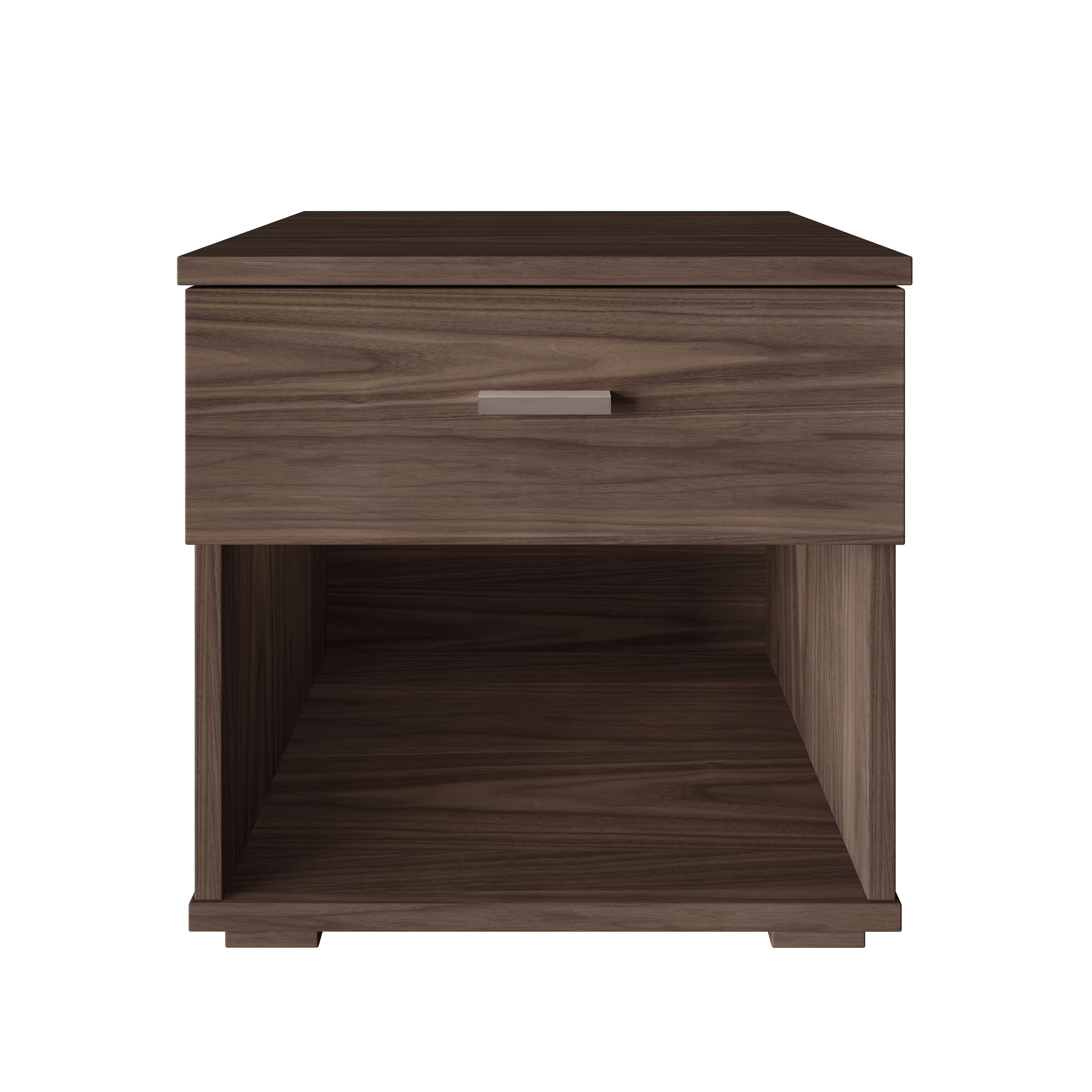 Boyd Sleep Novara One Drawer Nightstand with Open Storage, Walnut