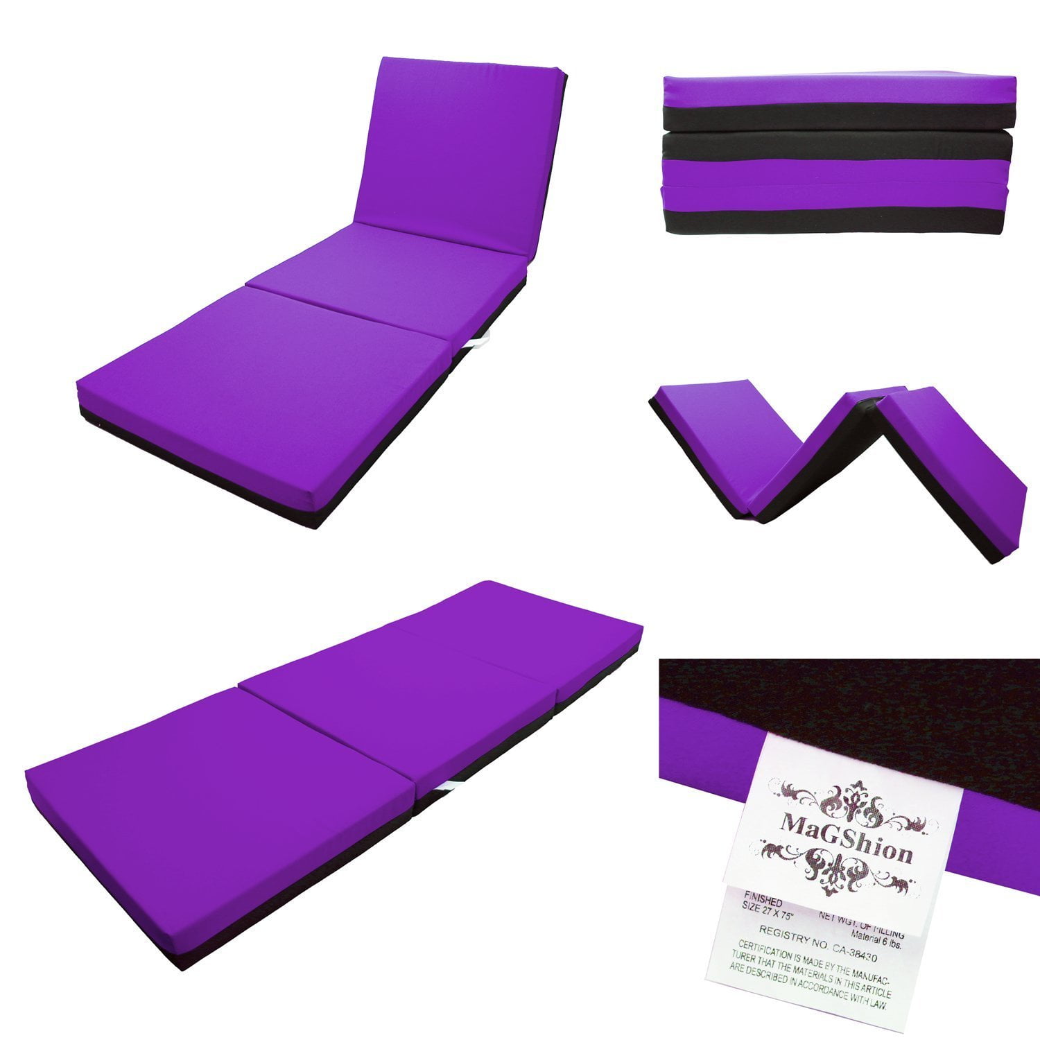 Magshion 4 Inch Memory Foam Trifold Mattresses Floor Bed Single Size