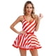 thumbnail image 4 of Mujer bastón de caramelo Santa Claus Navidad Cosplay traje cuello en V tul enagua rayas Año nuevo Ballet Tutu vestido de leotardo, 4 of 5