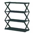 thumbnail image 1 of simhoa 4 Tiers x Shaped Shoe Storage Rack Multifunctional Simple Assembly Dustproof Blackish Green, 1 of 8