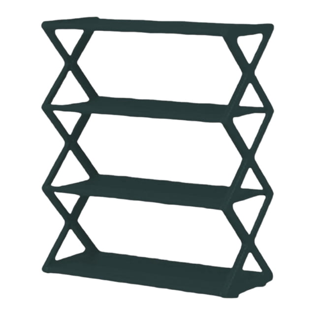 simhoa 4 Tiers x Shaped Shoe Storage Rack Multifunctional Simple Assembly Dustproof Blackish Green