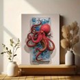 thumbnail image 6 of Red Octopus Canvas Wall Art，Ocean Creature Decor for Living Room Bedroom Dining Room Bathroom, 6 of 8