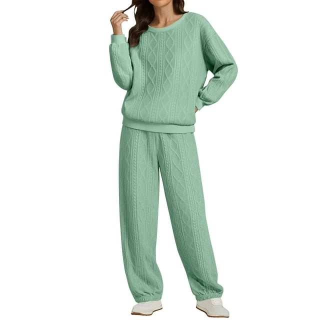 Oversized Sweaters for Women, Vintage cable knit sweater and pants set