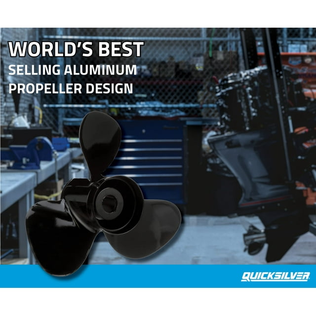 Quicksilver Black Diamond Propeller Black Finish, 15.3 dia x 15 pitch, Right Hand