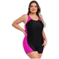 thumbnail image 3 of Aislor Maillot de Bain une Pièce Sans Manches pour Femmes Grande Taille Combinaison de Bain Rose Rouge TTG, 3 of 6