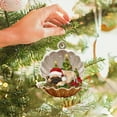 thumbnail image 4 of Beautynvta Christmas Hanging Ornament, Plastic Shell Dog Hanging Ornament, Christmas Tree Cute Sleeping Dog Pendant for Christmas Tree Outdoor Decor, 3.1" H, 4 of 5