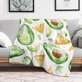thumbnail image 6 of Watercolour Avocado Tortilla Blanket Microfiber Ultra Soft Fuzzy Flannel Cute Throw Blanket for Couch Bed Living Room Comfortable Warm Lightweight All Season Style-28, 6 of 7