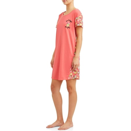 SECRET TREASURES WOMEN'S AND WOMEN'S PLUS ST SLEEPSHIRT DRINKS