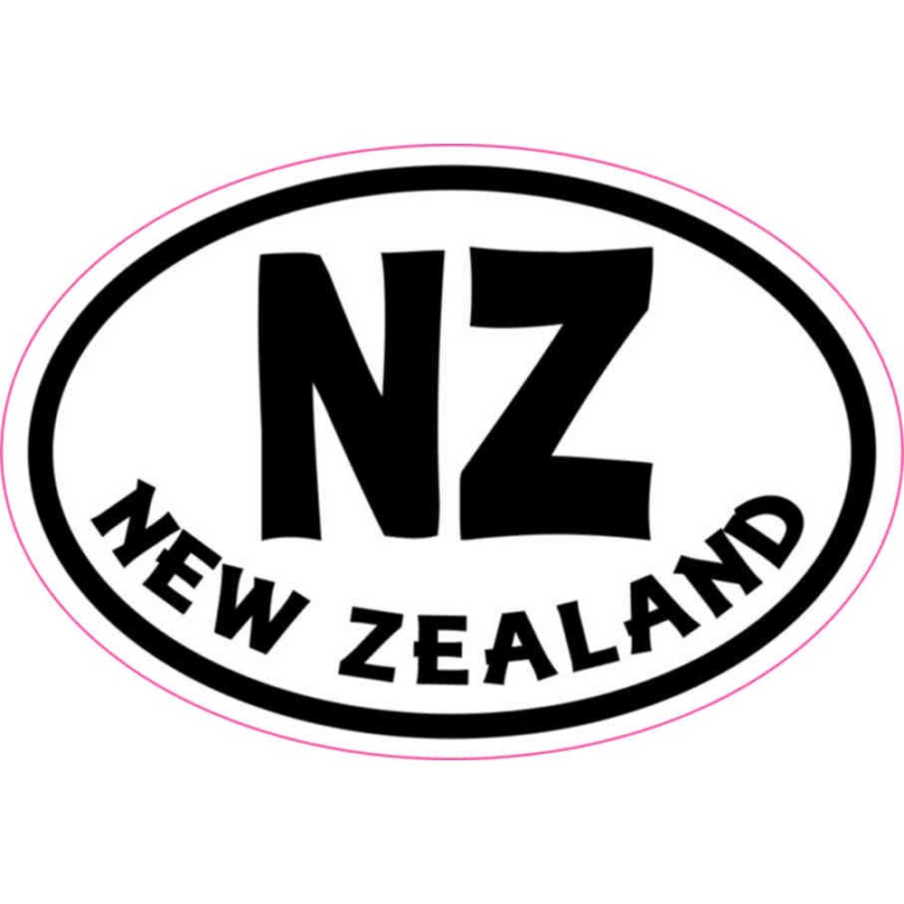 3in x 2in Oval NZ New Zealand Sticker Vinyl Cup Decal Car Bumper