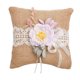 thumbnail image 3 of Almohada de boda con cintas, anillos, almohadas para portador, yute de flor de encaje de arpillera para suministros festivos, aniversario de violeta claro perfecl cojín de anillos, 3 of 8