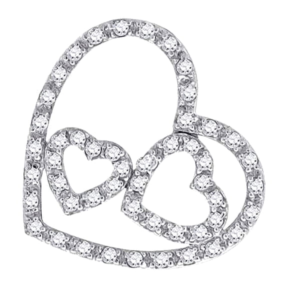 925 Sterling Silver Womens Cubic Zirconia Love Heart Triple Charm Pendant Necklace Pendant for Women