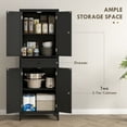 thumbnail image 4 of HOMCOM 67" Kitchen Pantry Storage Cabinet with Doors and Shelves, Black, 4 of 10