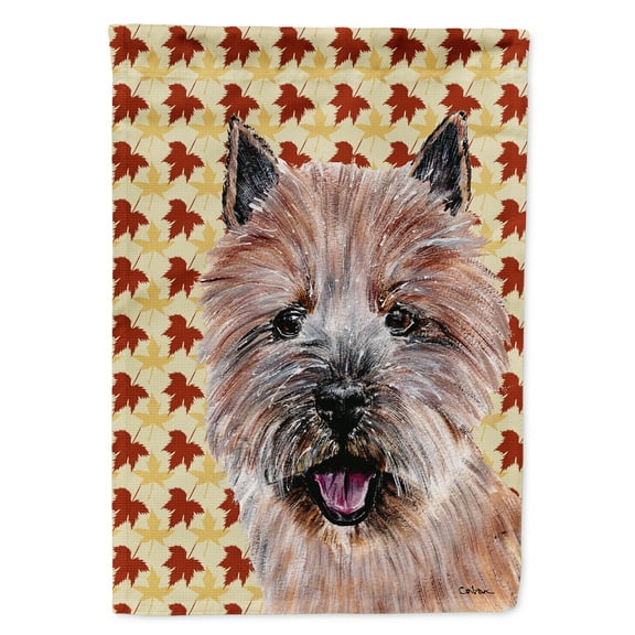 Norwich Terrier Fall Leaves House Flag