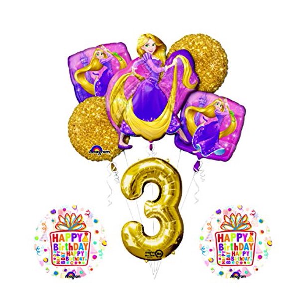 NEW! Tangled Rapunzel Disney Princess 3rd BIRTHDAY PARTY Balloon