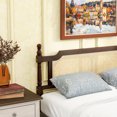 thumbnail image 4 of Gzxs Platform Bed, Queen Size Pine Wood Bed Frame with Rattan Decorated Headboard and Footboard, Easy Assembly, Espresso, 4 of 9