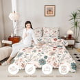 thumbnail image 3 of Homewish Retro Boho Floral Queen Comforter Set,Watercolor Flower Comforter Sets Queen,Pink,Light Gray Reversible,3-Piece,1 Comforter and 2 Pillowcases, 3 of 7