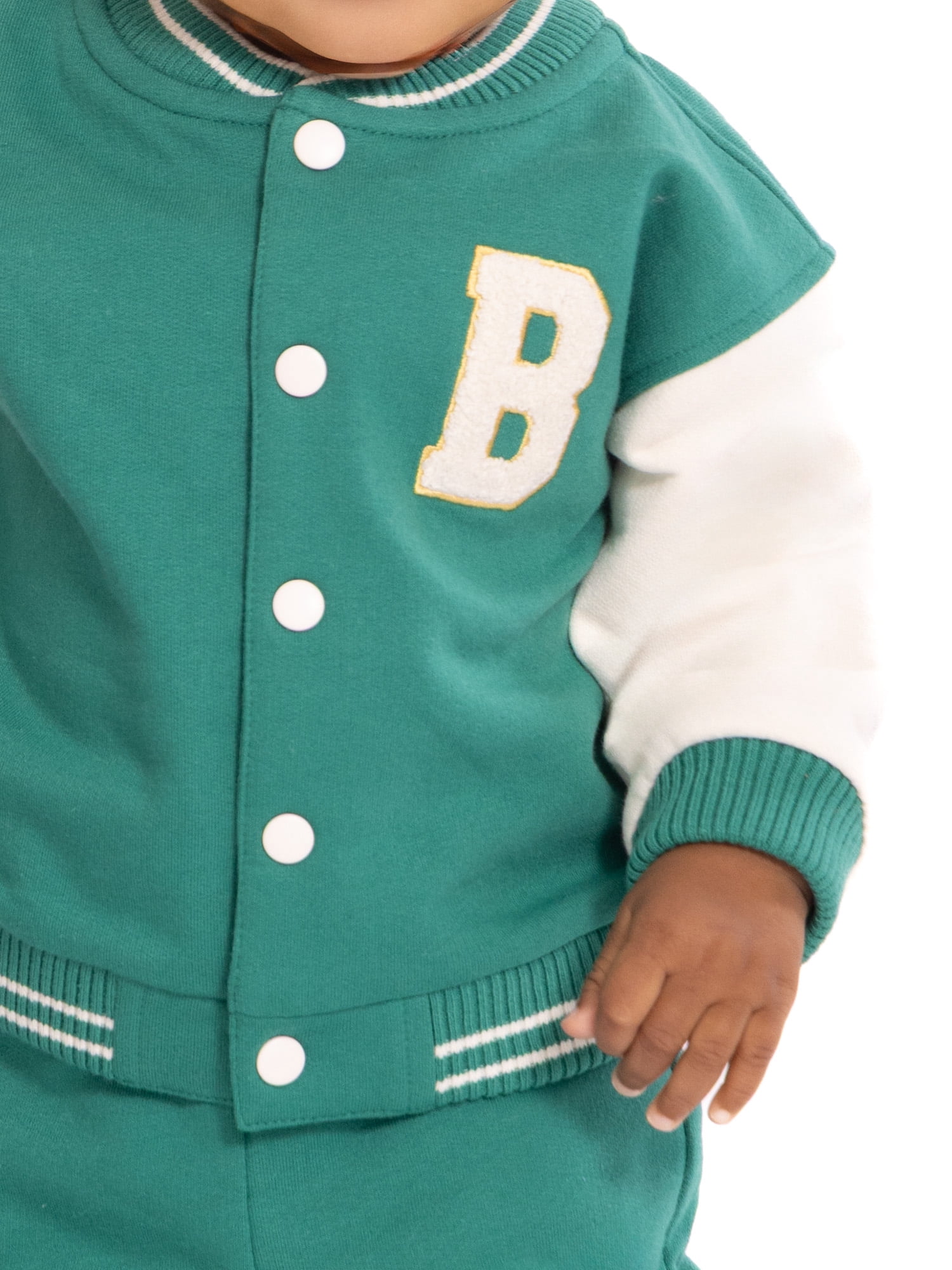 Wonder Nation Baby Boys Varsity Jacket and Jogger Pants Matching Set, 2-Piece, Sizes 0/3M-24M
