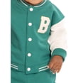 thumbnail image 4 of Wonder Nation Baby Boys Varsity Jacket and Jogger Pants Matching Set, 2-Piece, Sizes 0/3M-24M, 4 of 6