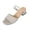 Beige, variant on Women Open Toe Block Heel Slide Sandals, Mesh Upper Dual Back Strap Slip On Mid Heel Slingback Sandals