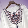 thumbnail image 4 of Pompotops Mode Femmes Été Décontracté Imprimé Taille Élastique Hauts Col en V Manches Courtes T-shirts Blouse Liquidation, 4 of 6