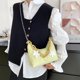 thumbnail image 5 of Bolso de hombro para mujer, bolso de cadena elegante y resistente al desgaste de alta capacidad para citas, compras diarias, tamaño libre, amarillo, 5 of 12