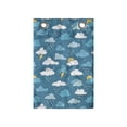 thumbnail image 1 of Cartoon Hanging Pocket Organizer, Raindrops Clouds with Sun Stormy Weather Thunder Lightning Sky Items, Printed Polyester Storage Bag with Pockets, 14" x 20", Sea Blue White Mustard, 1 of 2