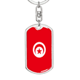 thumbnail image 5 of Tunisia Flag Swivel Keychain Dog Tag Stainless Steel or 18k Gold, 5 of 10
