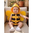 thumbnail image 6 of RUINIXCW Newborn Baby Girl Boy Halloween Bee Costume Infant Baby Halloween Animal Cosplay Outfit Funny Striped Sleeveless Hooded Romper with Wing, 6 of 10