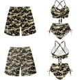 thumbnail image 6 of XYZCANDO Camouflage Couple Matching Beach Set Men Board Shorts Women Drawstrings Bikini High Waisted Bathing Suit Matching Swimwear Hawaiian Style Vacation Outfit for Beach, 6 of 6
