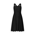 thumbnail image 4 of Sexy Vestido Casual para las Mujeres de Verano Plisado Sólido sin Mangas de Algodón Vestido sin Espalda, Correa O Estilo sin Correas, Lavadora, 4 of 9