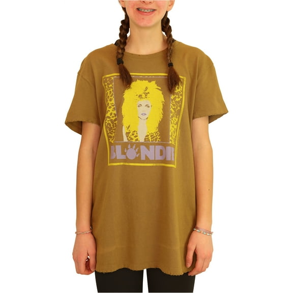 Junk Food Womens Blondie Tour 1982 Graphic T-Shirt, Brown, X-Small