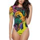 thumbnail image 1 of Fotbe Colorful Pug Body de Mujer con Cuello Redondo y Mangas Cortas, Sin Mangas Ajustado, Suave, Cómodo y Básico-X-Large, 1 of 7