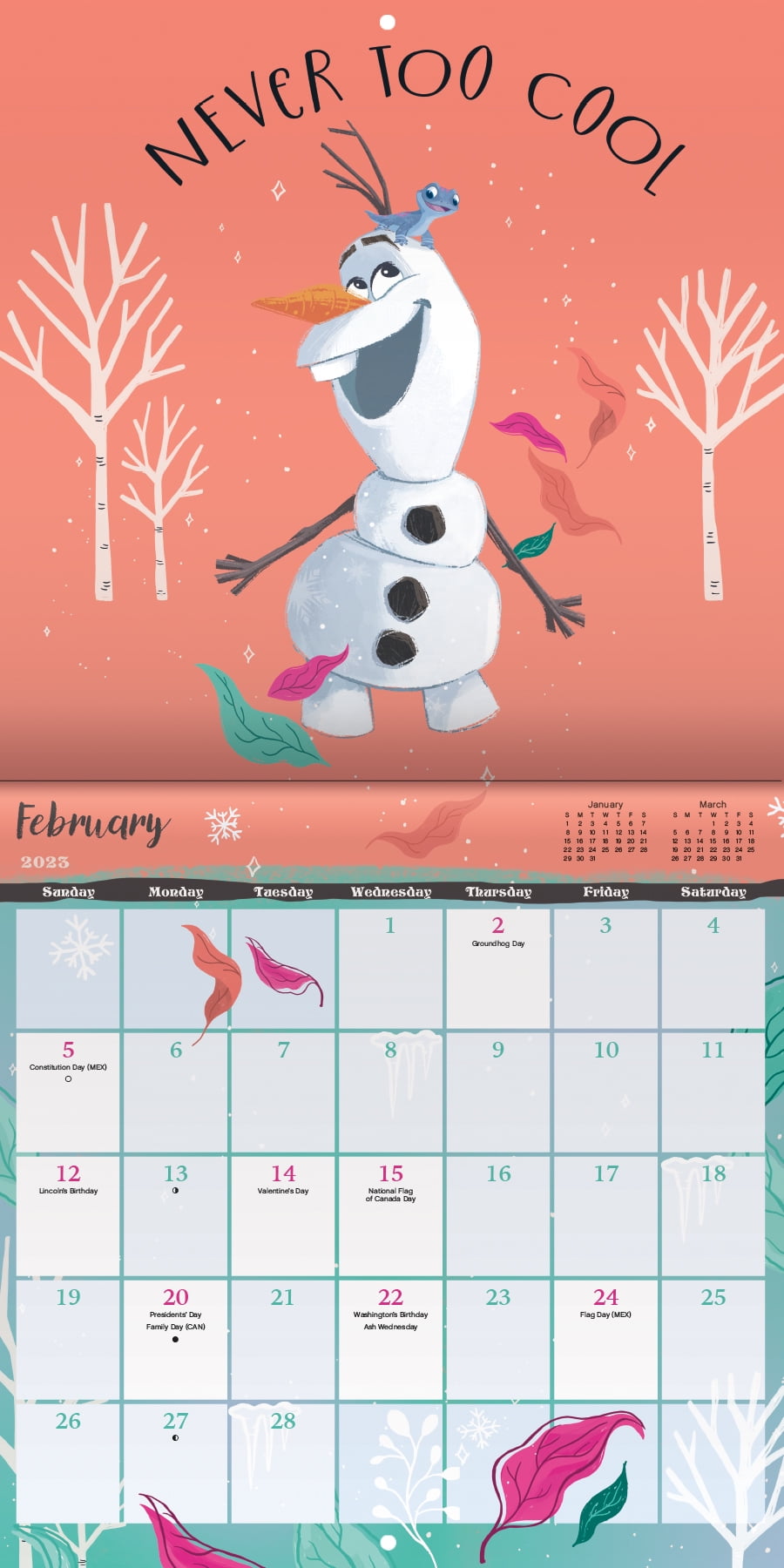 Trends International Inc. 2023-24 Wall Calendar 12x12 Disney Frozen