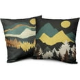 thumbnail image 6 of Mountain Throw Pillow Covers,Tree Pillow Cover Decorative Pillows Nature,Yellow Blue Black Camping Pillow Covers 18X18 Set of 2 Linen for Couch Sofa Cabin Decor Forest Pillow Case,Pillow Mountains, 6 of 6