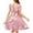 Pink, variant on Arshiner Girls Tie Back Short Sleeve Ruffle Hem Off Shoulder Casual Elegant Dresses 4-12 Years