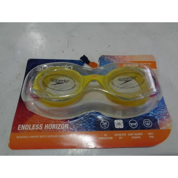 Speedo Adult Endless Horizon Goggle - Yellow Anti Fog UV Protection Easy Adjust