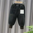 thumbnail image 4 of Kids Boys Denim Pants Cargo Joggers Straight Waist Casual with Pocket Loose Fit Pull On Boys Soccer Shorts 3-4 Years, 4 of 8