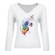 thumbnail image 3 of Camiseta de manga larga con estampado de mariposa y cuello en V informal para mujer a la moda Fridja hj4701, 3 of 3