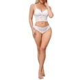 thumbnail image 2 of INSPIRE CHIC Women's Lace Camisole Plunge Sheer Sleeveless Strap Tank See Through Mesh Back with Thin Cup XS White, 2 of 5