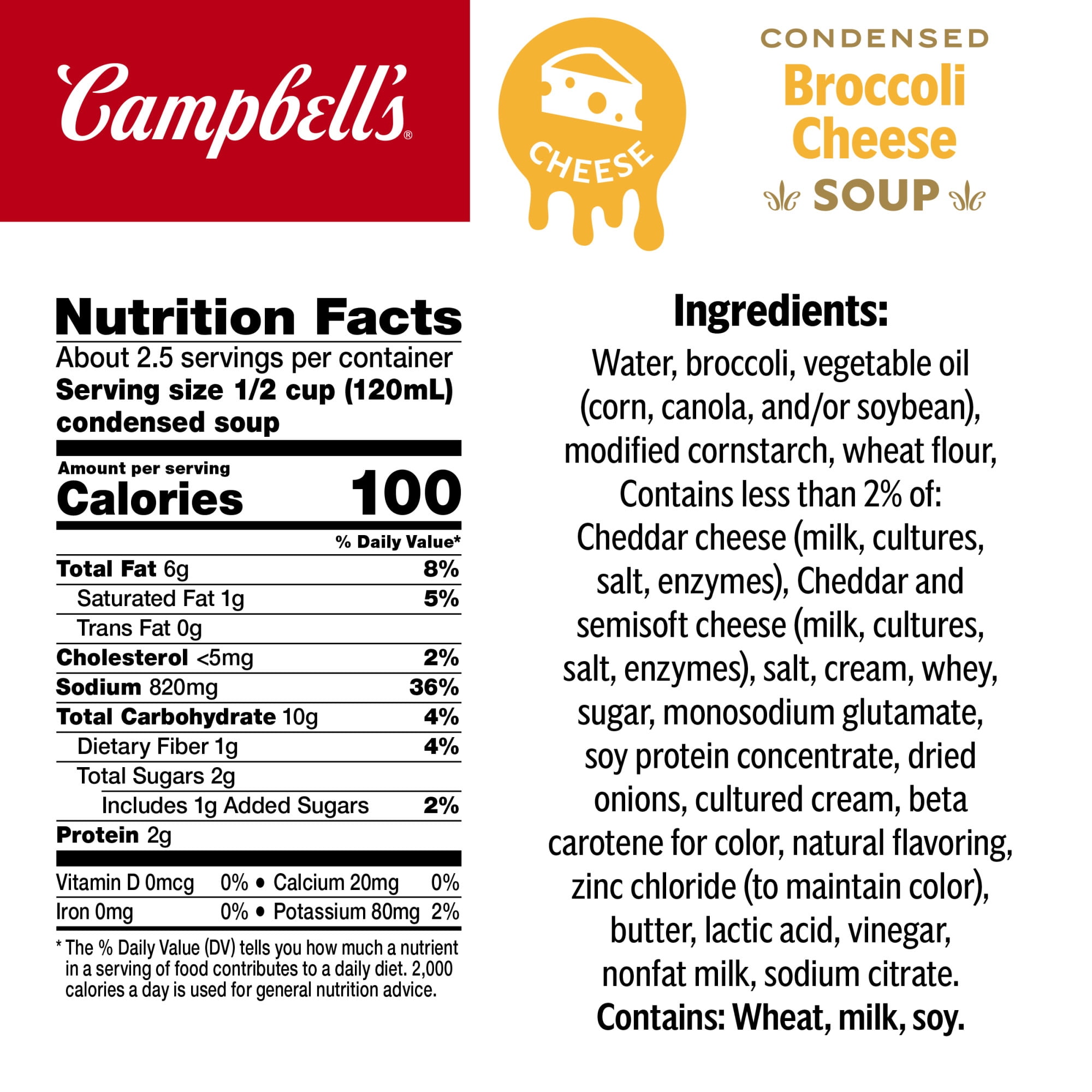 (12 pack) Campbell's Condensed Broccoli Cheese Soup, 10.5 oz Can (12 Pack)