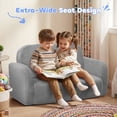 thumbnail image 2 of Babyeap Extra Wide Kids Chair,2-in-1 Convertible Toddler Chairs,Soft Comfy Kids Couch, Kids Sofa for Boys & Girls 3+,Light Gray, 2 of 9