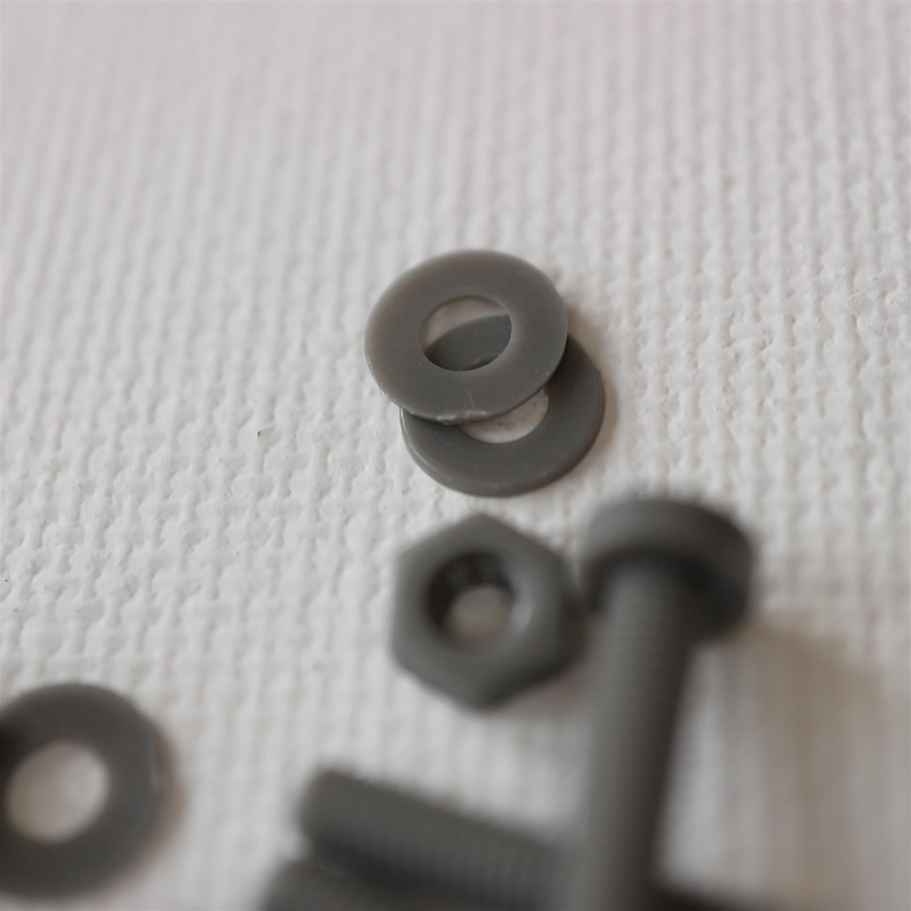 20 x Grey Pan Head Screws Polypropylene (PP) Plastic Nuts and Bolts, Washers, M3 x 20mm, Anti-Corrosion, Chemical Resistant, Gray, (3/32 x 25/32 in)