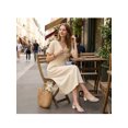thumbnail image 6 of BLISSFUL STEP Bead Chunky Heels Slip on Slide Sandals for Women White (Size 6), 6 of 7