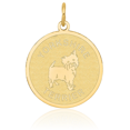 thumbnail image 3 of 14K Solid Yellow Gold Yorkshire Terrier Disc Necklace Chain Pendant Charm, 3 of 8