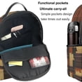 thumbnail image 5 of Lightweight Backpack With Adjustable Shoulder Strap Empty Bag Upright 12×14.5in For Weekend Holiday Travel Hiking Plaid Fall Camo Brown_1, 5 of 5