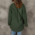 thumbnail image 4 of RYRJJ Women's Oversized Shacket Jacket Trendy Long Sleeve Button Up Flannel Shirt Winter Woolen Blend Jackets Coats with Pockets(Green,XXL), 4 of 9